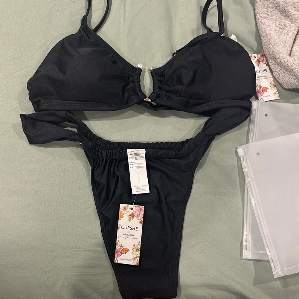 Cupshe Black Bikini Set